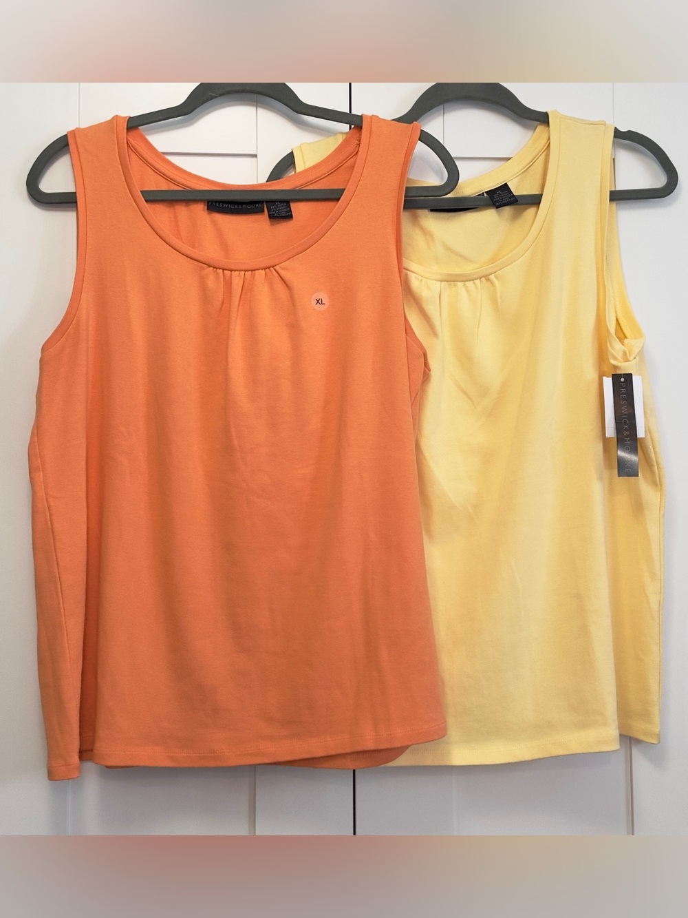 Orange & Yellow Preswick & Moore Sleeveless Tank Bundle Sz XL NEW!
